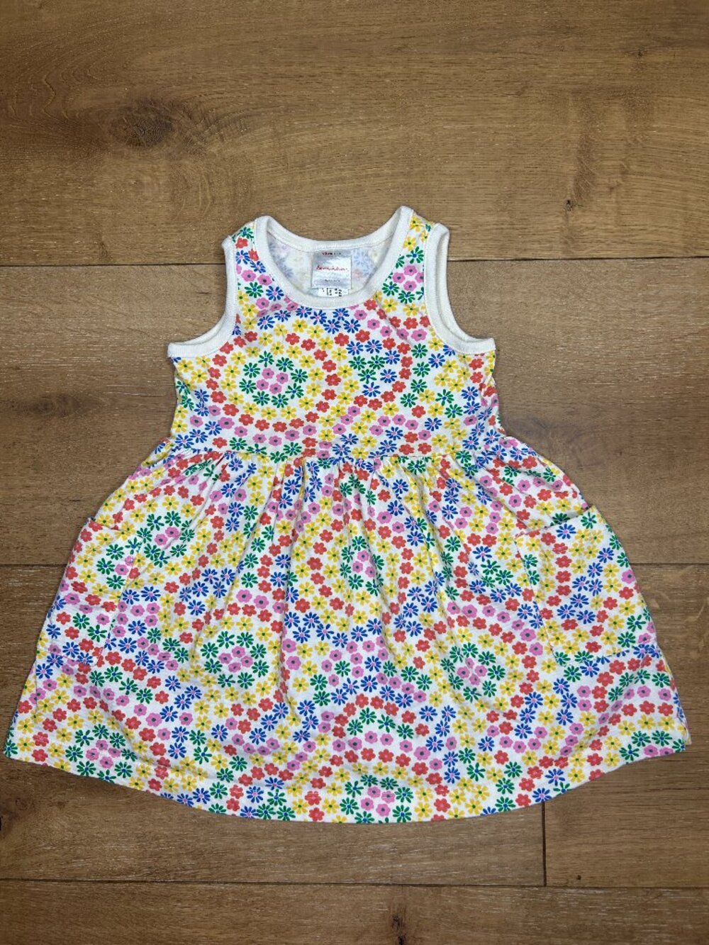 Hanna Andersson Girls Sleeveless Playground Pocket Dress Retro Daisy Floral 3T
